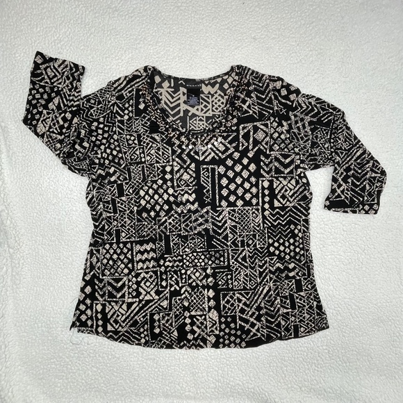 Women’s Citiknits 1X Black/Tan Top - Picture 1 of 14